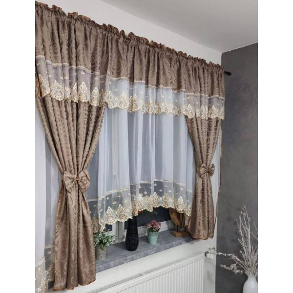 Set unic de perdele Plus draperii decorative pentru sufragerie dormitor, 4 Metri Pe 160cm, PRD-29 Set unic de perdele Plus draperii decorative pentru sufragerie dormitor, 4 Metri Pe 160cm, PRD-29