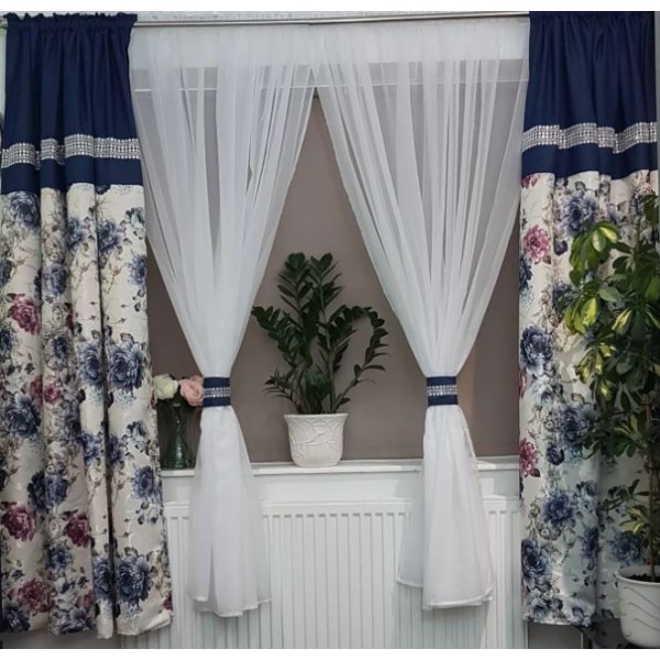 Set unic de perdele Plus draperii decorative pentru sufragerie dormitor, 4 Metri Pe 160cm, PRD-30 Set unic de perdele Plus draperii decorative pentru sufragerie dormitor, 4 Metri Pe 160cm, PRD-30