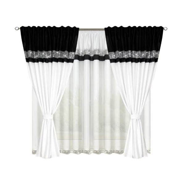 Set unic de perdele Plus draperii decorative pentru sufragerie dormitor, 4 Metri Pe 160cm, PRD-32 Set unic de perdele Plus draperii decorative pentru sufragerie dormitor, 4 Metri Pe 160cm, PRD-32