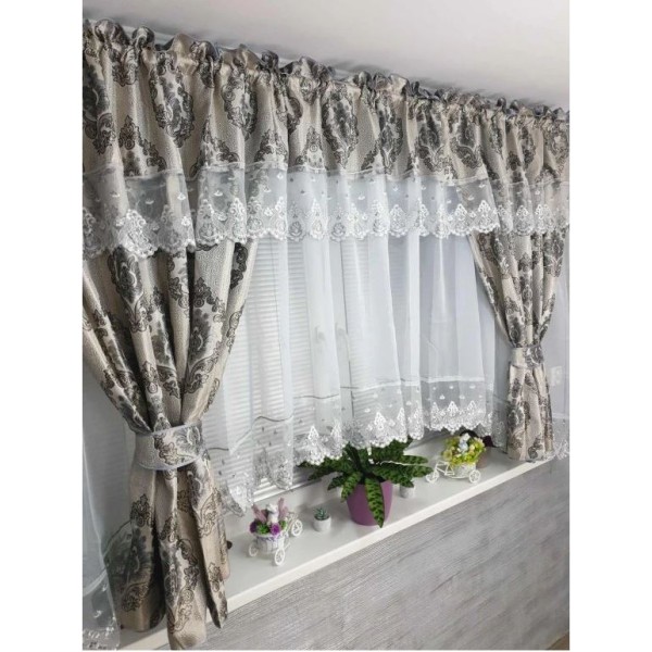 Set unic de perdele Plus draperii decorative pentru sufragerie dormitor, 4 Metri Pe 160cm, PRD-34 Set unic de perdele Plus draperii decorative pentru sufragerie dormitor, 4 Metri Pe 160cm, PRD-34
