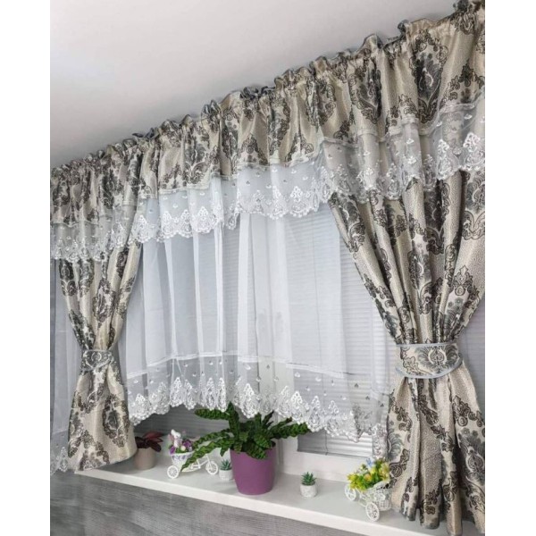 Set unic de perdele Plus draperii decorative pentru sufragerie dormitor, 4 Metri Pe 160cm, PRD-36 Set unic de perdele Plus draperii decorative pentru sufragerie dormitor, 4 Metri Pe 160cm, PRD-36