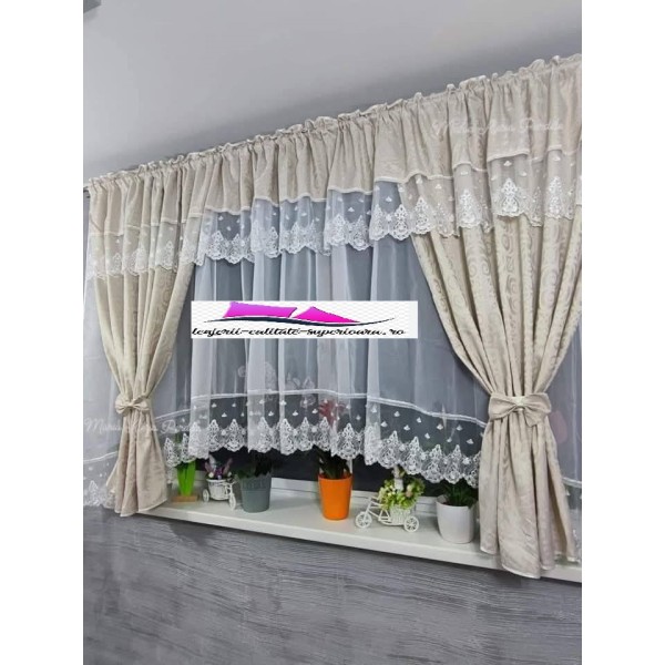 Set unic de perdele Plus draperii decorative pentru sufragerie dormitor, 4 Metri Pe 160cm, PRD-37 Set unic de perdele Plus draperii decorative pentru sufragerie dormitor, 4 Metri Pe 160cm, PRD-37