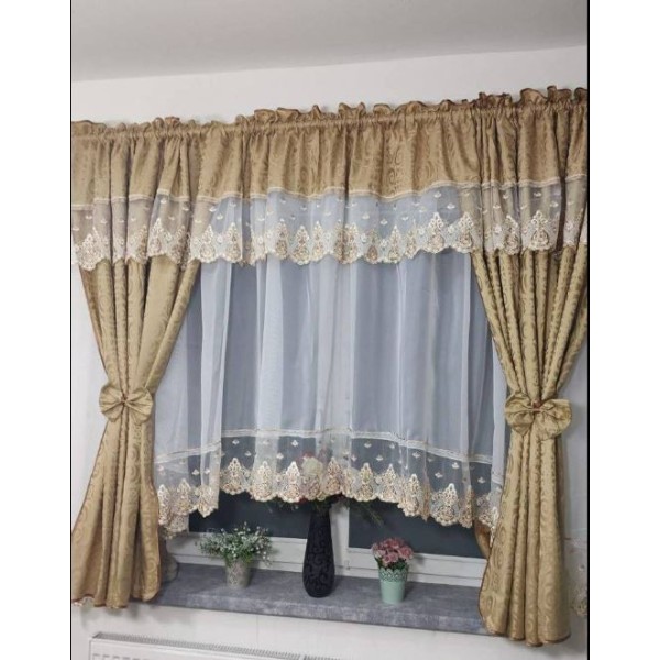 Set unic de perdele Plus draperii decorative pentru sufragerie dormitor, 4 Metri Pe 160cm, PRD-38 Set unic de perdele Plus draperii decorative pentru sufragerie dormitor, 4 Metri Pe 160cm, PRD-38