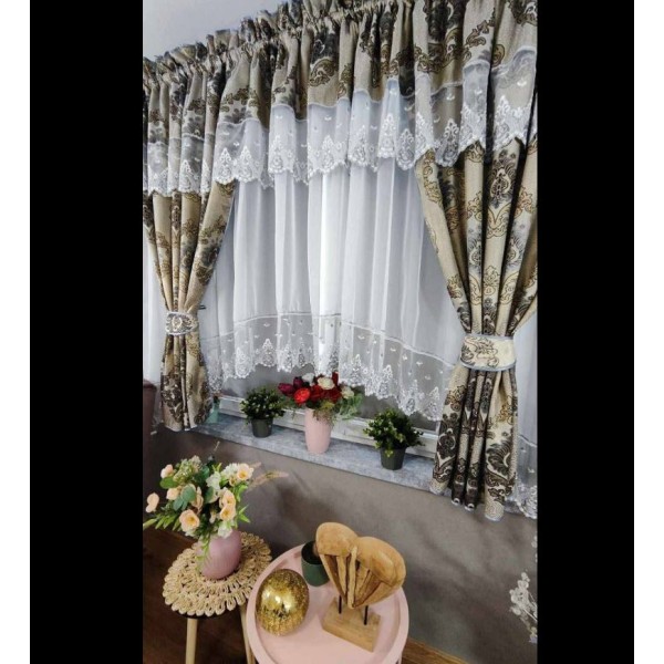 Set unic de perdele Plus draperii decorative pentru sufragerie dormitor, 4 Metri Pe 160cm, PRD-42 Set unic de perdele Plus draperii decorative pentru sufragerie dormitor, 4 Metri Pe 160cm, PRD-42