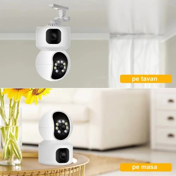 Camera de Supraveghere cu Lentila Dubla 4MP, Zoom, IP si PTZ / V380
