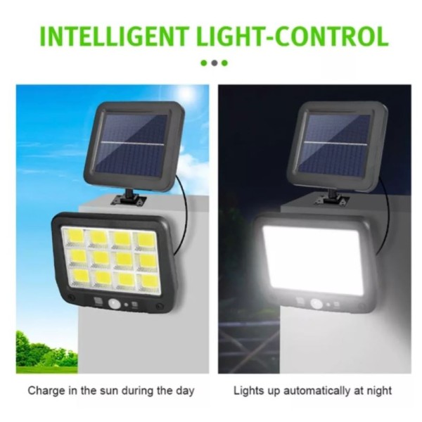 Lampă solară divizată COB Iluminat exterior de perete de grădină ,LED 216 Senzor de mișcare cu panou solar LED Lampă solară divizată COB Iluminat exterior de perete de grădină ,LED 216 Senzor de mișcare cu panou solar LED