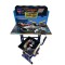 Birou cu scaun pentru copii, reglabile, cadru metalic si lemn, albastru, Racing Car F13