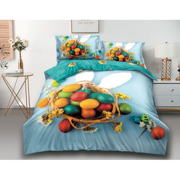 Lenjerie De Pat 4 piese, De Paste, Din Bumbac Finet, Pat 2 Persoane Cu Model de Paste, 230x250cm, EF-2 Lenjerie De Pat 4 piese, De Paste, Din Bumbac Finet, Pat 2 Persoane Cu Model de Paste, 230x250cm, EF-2