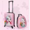 Set 2 bucati, Troler cabina copii si Rucsac copii 47/37 cm, model Unicorn Curcubeu, TR-2