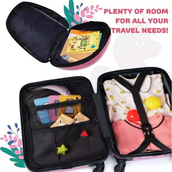 Set 2 bucati, Troler cabina copii si Rucsac copii 47/37 cm, model Unicorn Curcubeu, TR-2