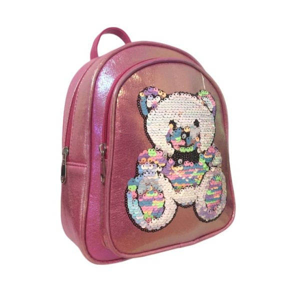 Rucsac copii cu paiete si ursulet , 25 x 20 x 14 cm, Roz, GZ22 Rucsac copii cu paiete si ursulet , 25 x 20 x 14 cm, Roz, GZ22