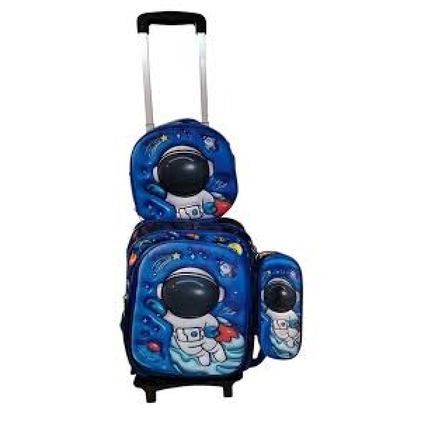 Set Ghiozdan, Geanta pentru Pranz si Penar, Albastru, Model Astronaut, DNZ4 Set Ghiozdan, Geanta pentru Pranz si Penar, Albastru, Model Astronaut, DNZ4
