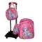 Set Ghiozdan Troler rezistent, cu luminite, Roti din silicon 41x30x18 cm, cu geanta si penar, model Sirena, DNZ5