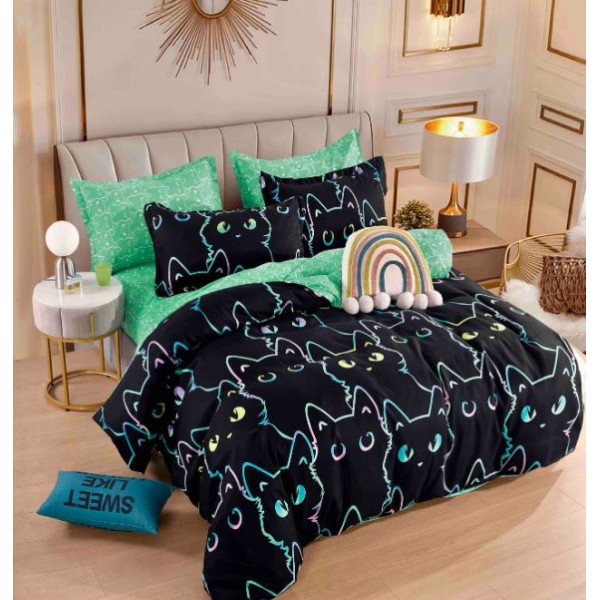 Set Lenjerie Eleganta Finet Din 4 Piese ,Pat 1 Persoana, Cearceaf de pat 155 x 230cm, JK-08 Set Lenjerie Eleganta Finet Din 4 Piese ,Pat 1 Persoana, Cearceaf de pat 155 x 230cm, JK-08