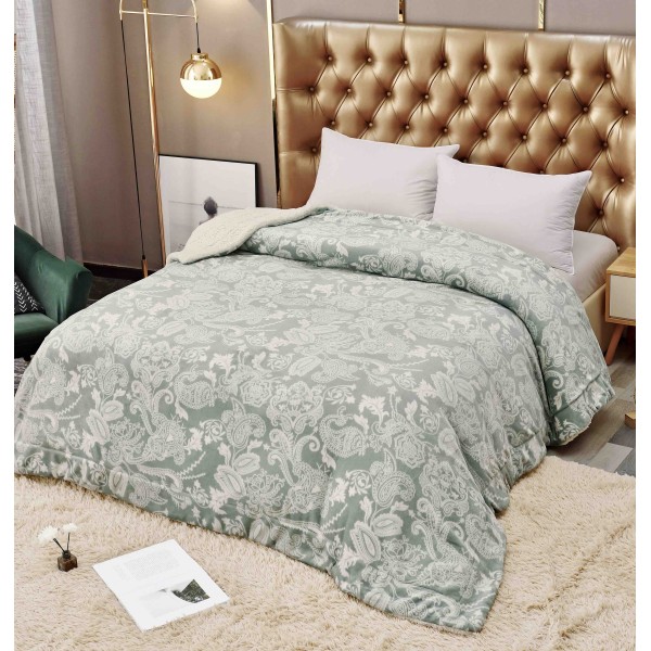 Patura Cocolino Groasa Dubla, Super Soft, cu Blanita, Pufoasa, 200 x 230 cm, Multicolor, JFP-10