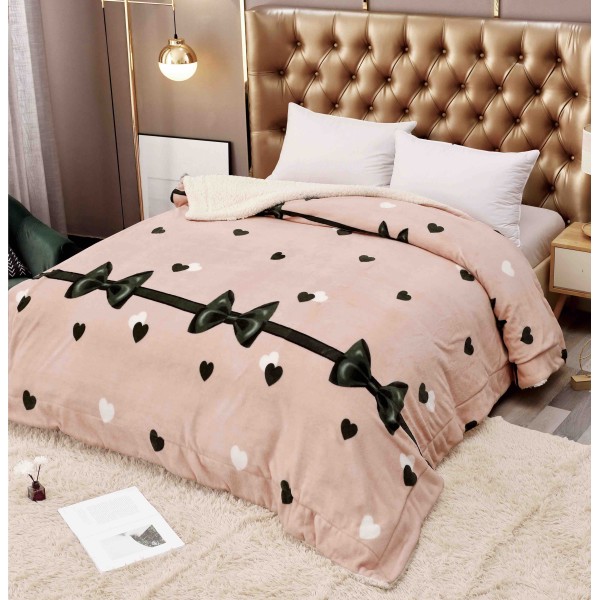 Patura Cocolino Groasa Dubla, Super Soft, cu Blanita, Pufoasa, 200 x 230 cm, Multicolor, JFP-11