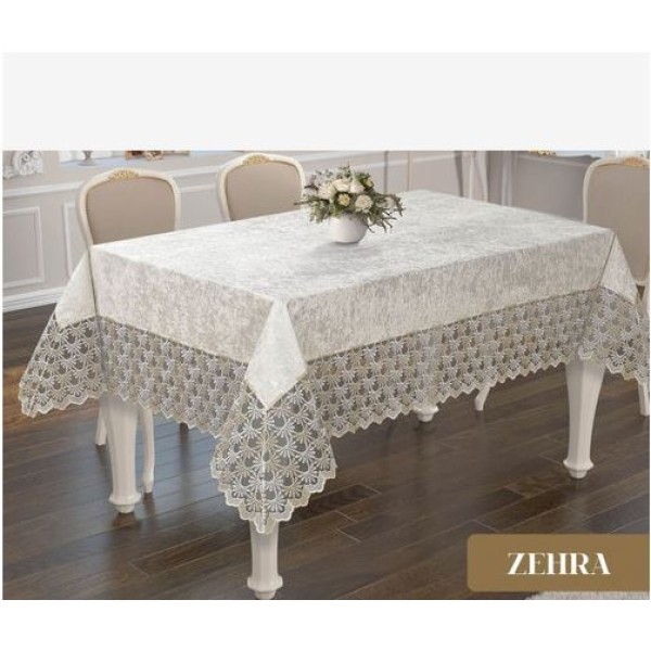 Fata de masa Lux ZEHRA cu Dantela si Catifea, 160x220cm, FT-06 Fata de masa Lux ZEHRA cu Dantela si Catifea, 160x220cm, FT-06