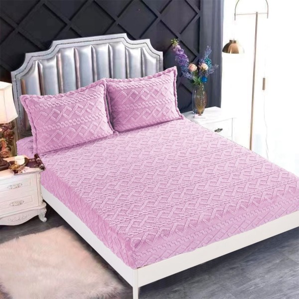 Husa de pat Cocolino si 2 fete de perna, Tricot, Uni, 3 piese, 2 persoane, 180x200cm, HP-03