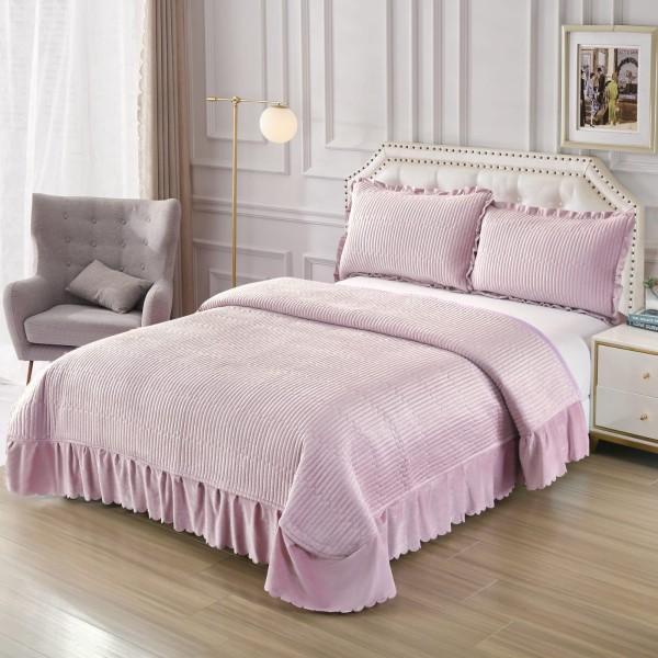 Set Cuvertura catifea 220x240 cm pentru Pat Dublu,+ 2 fete perne, CT-01 Set Cuvertura catifea 220x240 cm pentru Pat Dublu,+ 2 fete perne, CT-01