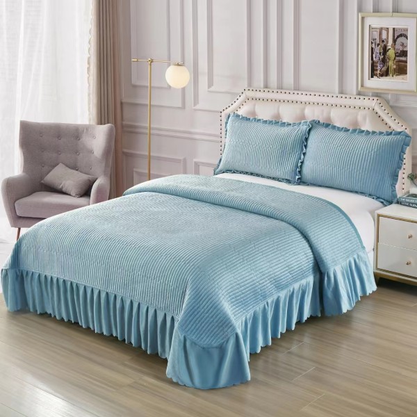 Set Cuvertura catifea 220x240 cm pentru Pat Dublu,+ 2 fete perne, CT-02 Set Cuvertura catifea 220x240 cm pentru Pat Dublu,+ 2 fete perne, CT-02