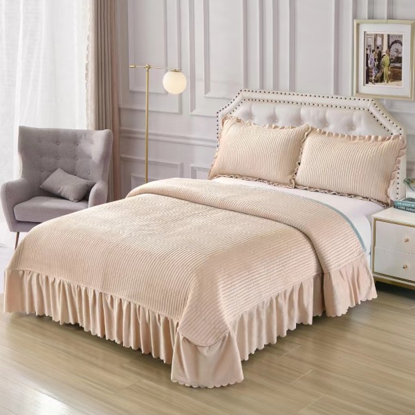Set Cuvertura catifea 220x240 cm pentru Pat Dublu,+ 2 fete perne, CT-05
