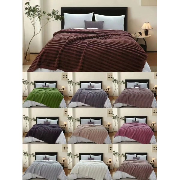 Patura Cocolino Groase cu dungi, 200 x 230 cm, Pentru pat de 2 Persoane, PD-1