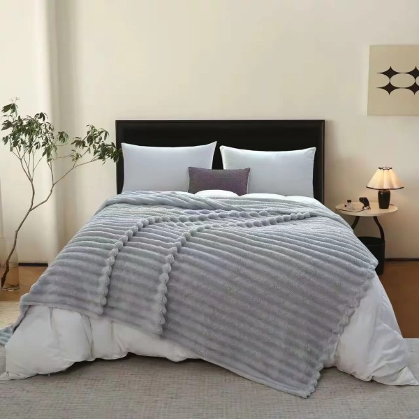 Patura Cocolino Groase cu dungi, 200 x 230 cm, Pentru pat de 2 Persoane, PD-7