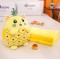 Jucarie de plus multifunctionala in forma de ananas 40 cm, Paturica pufoasa 155 x 100 cm si buzunare pentru maini, Galbena, CPP4
