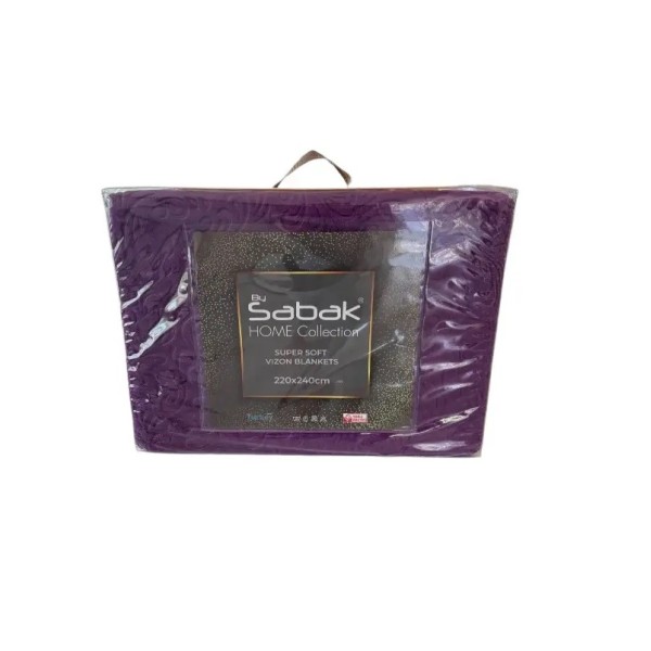 Patura de Lux Embosata Cocolino Pentru pat dublu, 100% poliester,220 x240 cm, Mov, BC2