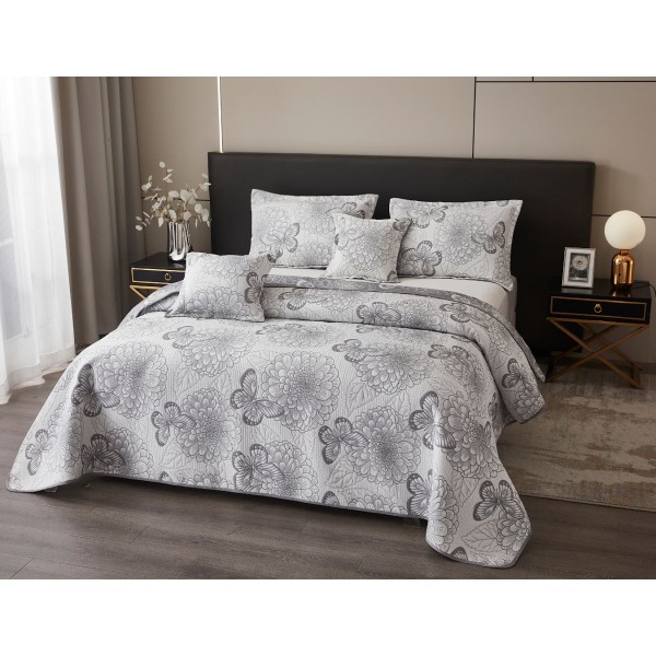 Cuvertură 5 Piese pat dublu din Bumbac Finet, 5 piese, fluturi, cuvertura de pat 230x250cm, CVP4 Cuvertură 5 Piese pat dublu din Bumbac Finet, 5 piese, fluturi, cuvertura de pat 230x250cm, CVP4