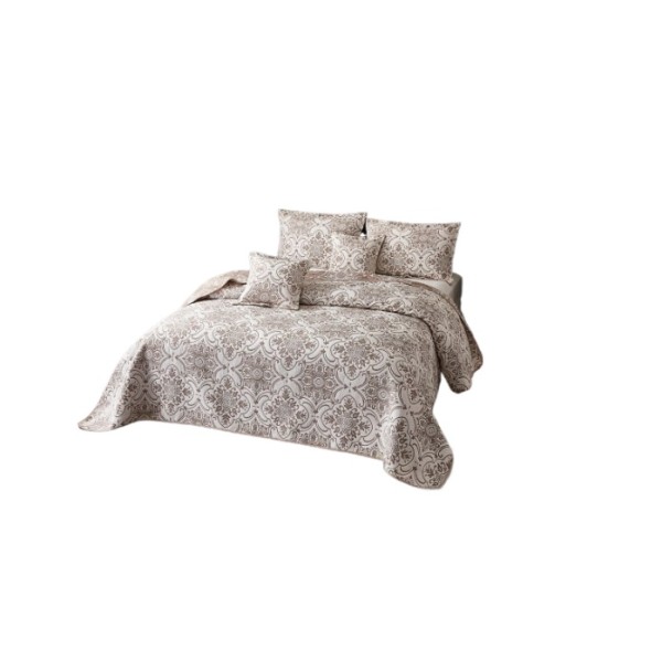 Cuvertură 5 Piese pat dublu din Bumbac Finet, 5 piese, Model frunze, cuvertura de pat 230x250cm, CVP6 Cuvertură 5 Piese pat dublu din Bumbac Finet, 5 piese, Model frunze, cuvertura de pat 230x250cm, CVP6
