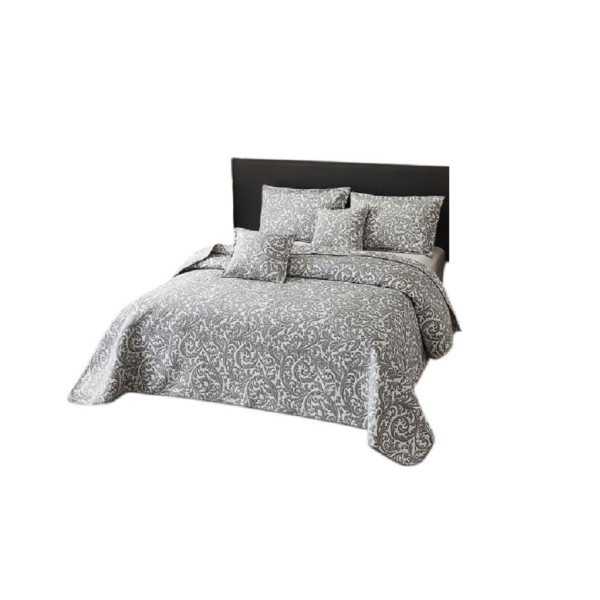 Cuvertură 5 Piese pat dublu din Bumbac Finet, 5 piese, Model frunze, cuvertura de pat 230x250cm, CVP8 Cuvertură 5 Piese pat dublu din Bumbac Finet, 5 piese, Model frunze, cuvertura de pat 230x250cm, CVP8