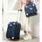 Set Avion de bagaje din două piese cu geantă de mână de călătorie cu două Roți, 20 inch din pânză Oxford, Albastru, SEA2