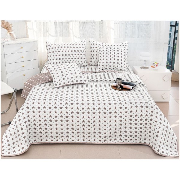 Set 5 Cuvertura dubla decor de lux din Bumbac, Cuvertura de 230x250 cm, Cu 4 fete de perna, CVD-3