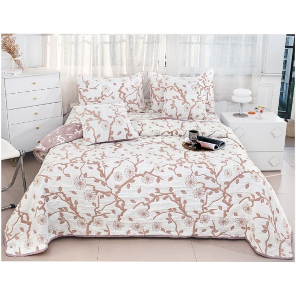 Set 5 Cuvertura dubla decor de lux din Bumbac, Cuvertura de 230x250 cm, Cu 4 fete de perna, CVD-8