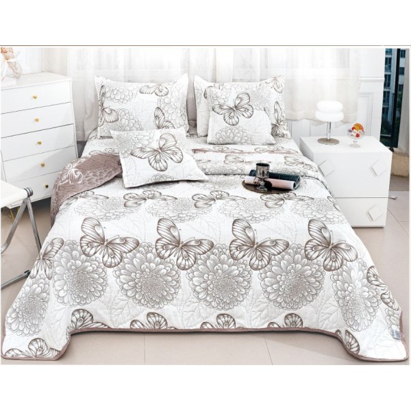 Set 5 Cuvertura dubla decor de lux din Bumbac, Cuvertura de 230x250 cm, Cu 4 fete de perna, CVD-13