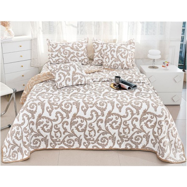 Set 5 Cuvertura dubla decor de lux din Bumbac, Cuvertura de 230x250 cm, Cu 4 fete de perna, CVD-14