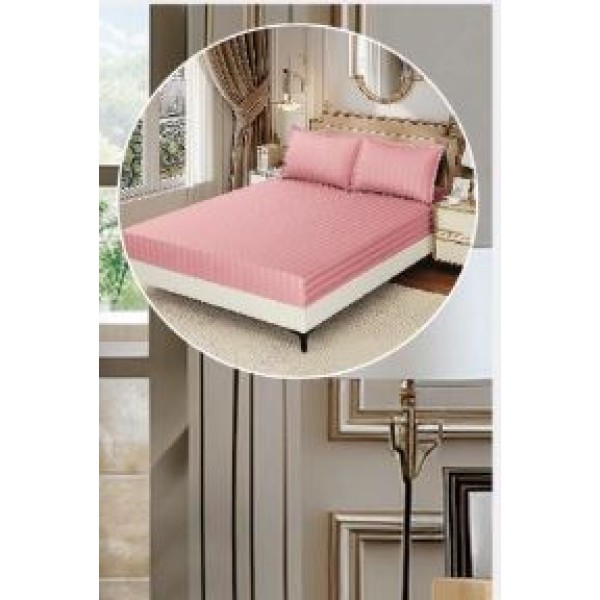 Lenjerie de pat dublu din damasc cu elastic, 4 piese, cearceaf pentru pat 180x200cm, KD-11