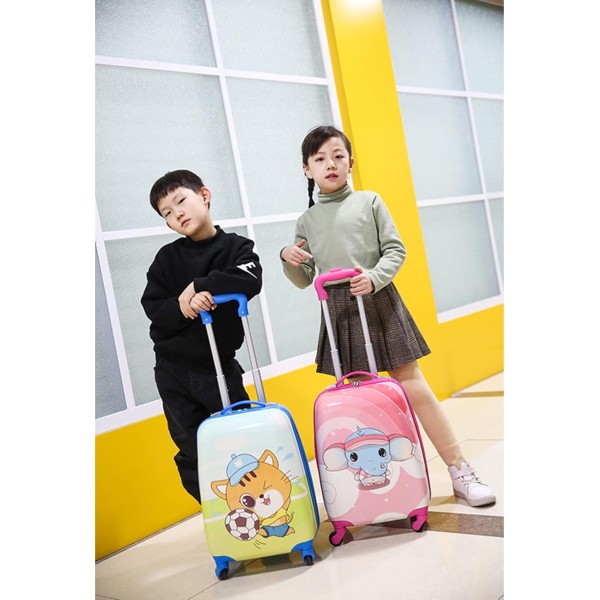 Troler cabina copii cu desene animate pentru băieți și fete de 18 inch, cu 4 roți, TC-01