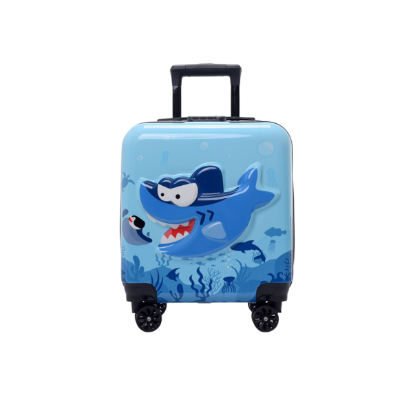 Troler cabina copii cu desene animate 3D de 43 x 36 x 23 cm pentru copii , cu 4 roți, TC-07