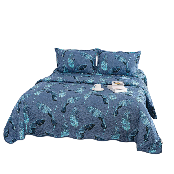 Cuvertura cu DOUĂ FEȚE pentru pat dublu din Bumbac Satinat cu model, Matlasata, 230x250cm, CVT1