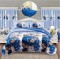 Set Lenjerie Eleganta si 2 Draperii pentru pat dublu din Bumbac Finet compus din 6 piese, Cearceaf de pat 160x230cm, NW14