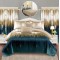 Set Lenjerie Eleganta si 2 Draperii pentru pat dublu din Bumbac Finet compus din 8 piese, Cearceaf de pat 230x240cm, NW22