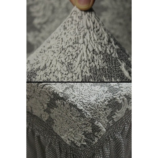 Set 6 huse elastice Multielastice Jacquard pentru scaune, cu volane, SCU14