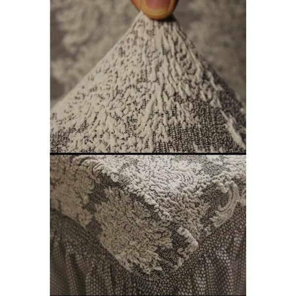 Set 6 huse elastice Multielastice Jacquard pentru scaune, cu volane, SCU18