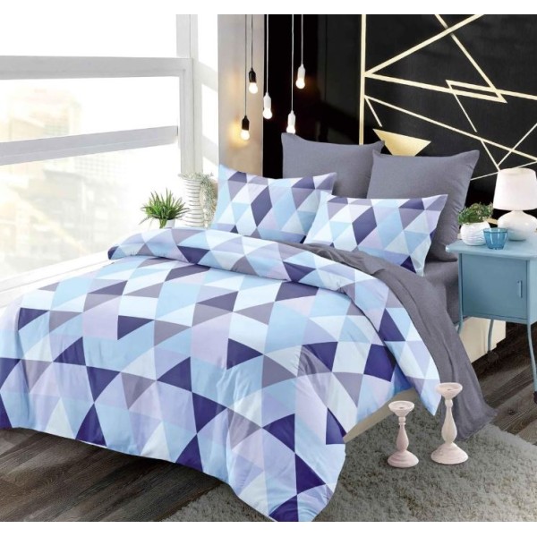 Set Lenjerie Eleganta pentru pat dublu din Bumbac Finet compus din 6 piese, Cearceaf de pat cu elastic 180x200cm+25cm, NW52