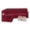 Husa elastica pentru coltar, model Jacquard, cu volane, SCU21