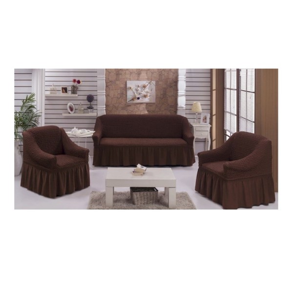 Set huse elastice si creponate pentru canapea 3 locuri si 2 fotolii, cu volanas, SCU23 Set huse elastice si creponate pentru canapea 3 locuri si 2 fotolii, cu volanas, SCU23