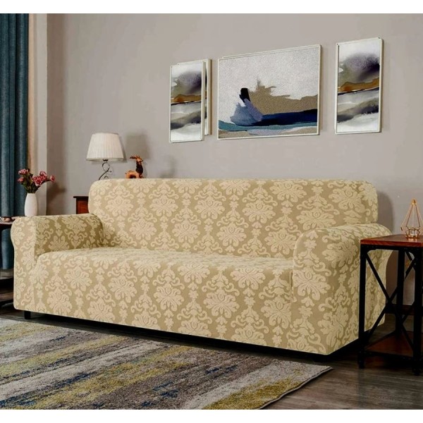 Husa elastica pentru canapea 3 locuri, fara volanas, model Jacquard, SCU28