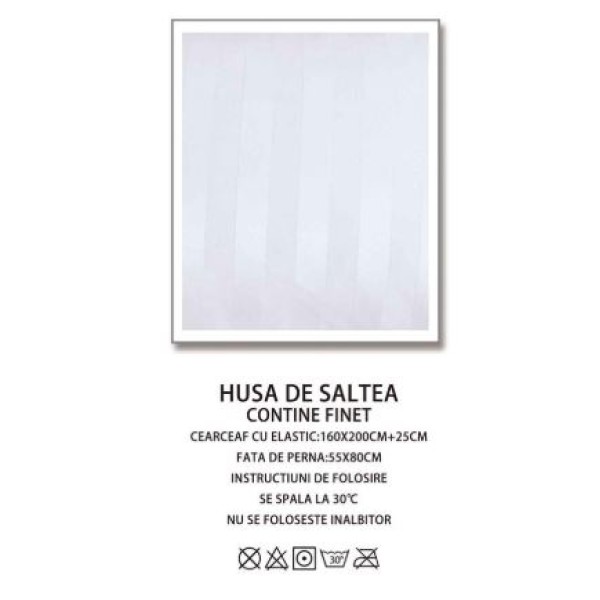 Husa de pat tip Damasc cu Elastic cu 2 fete de perna,Primavara, 160x200 cm+25cm, EE118